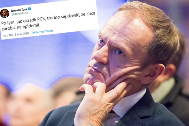 Tusk o PiS: po tym, jak okradli PCK, trudno się dziwić, że chcą zarobić na epidemii