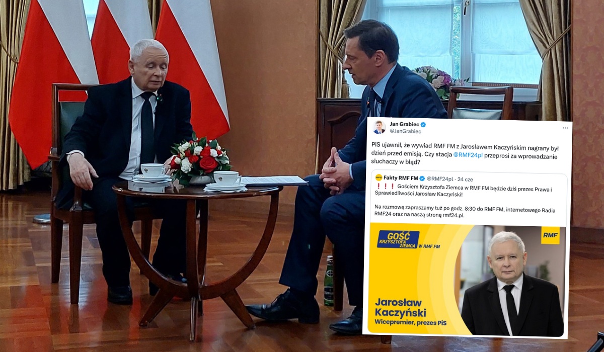 Wydało się, że wywiad z prezesem Kaczyńskim w RMF został nagrany dzień wcześniej