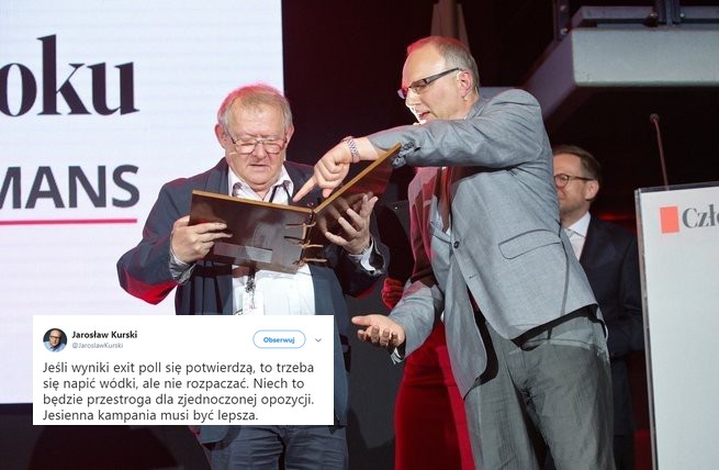 "Czy Jarosław Kurski już wstał po tweecie z zapowiedzią picia wódki? Minęło 19 godzin"