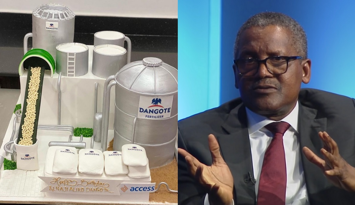 Afrykański miliarder świętował urodziny z tortem w kształcie fabryki nawozu