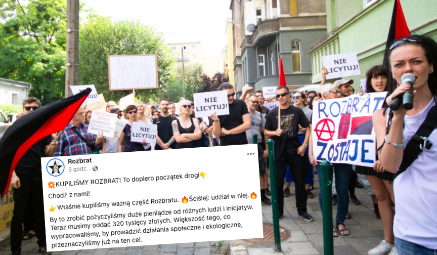 Poznań: anarchiści z Rozbratu kupili częściowo budynek, który i tak zajmowali