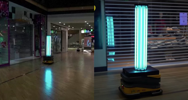 Singapur znowu szpanuje przed światem: robot odkaża centrum handlowe światłem UV