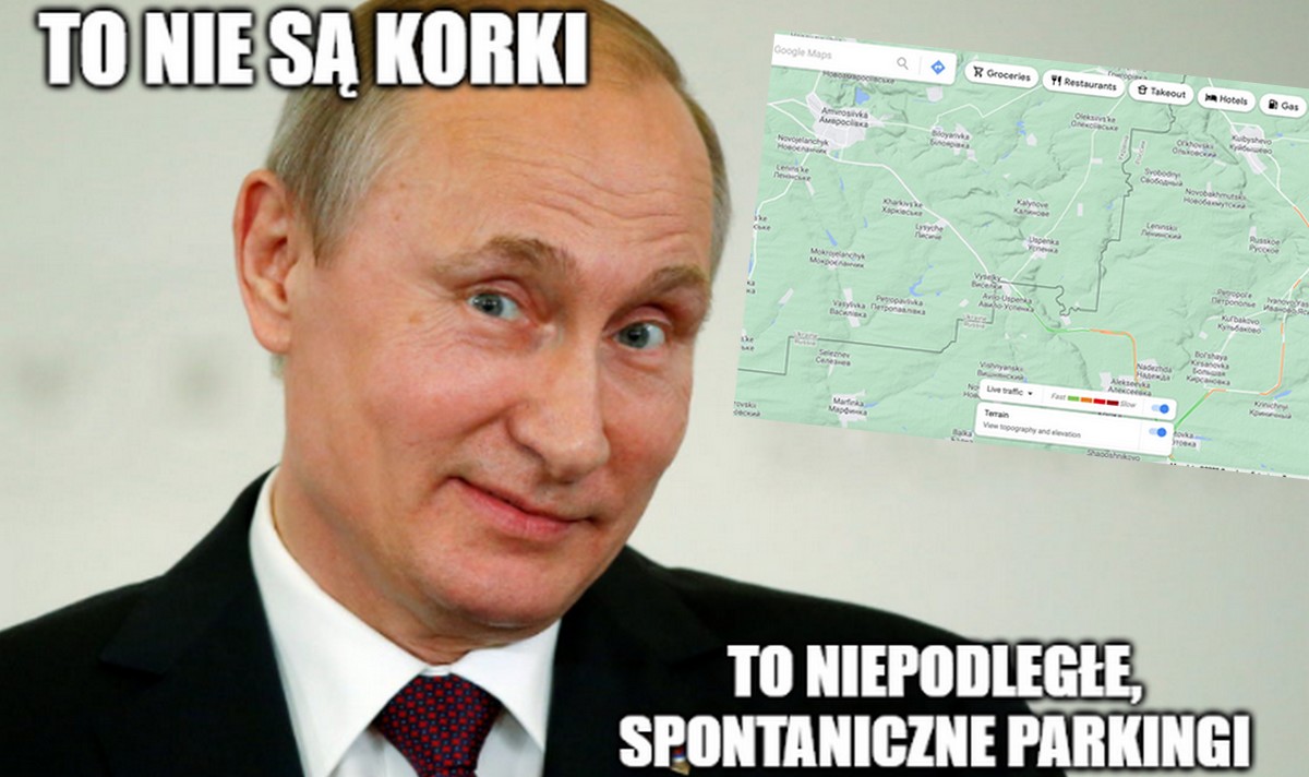 Ruchy rosyjskich wojsk niechcący są widoczne na Google Maps, bo powodują korki