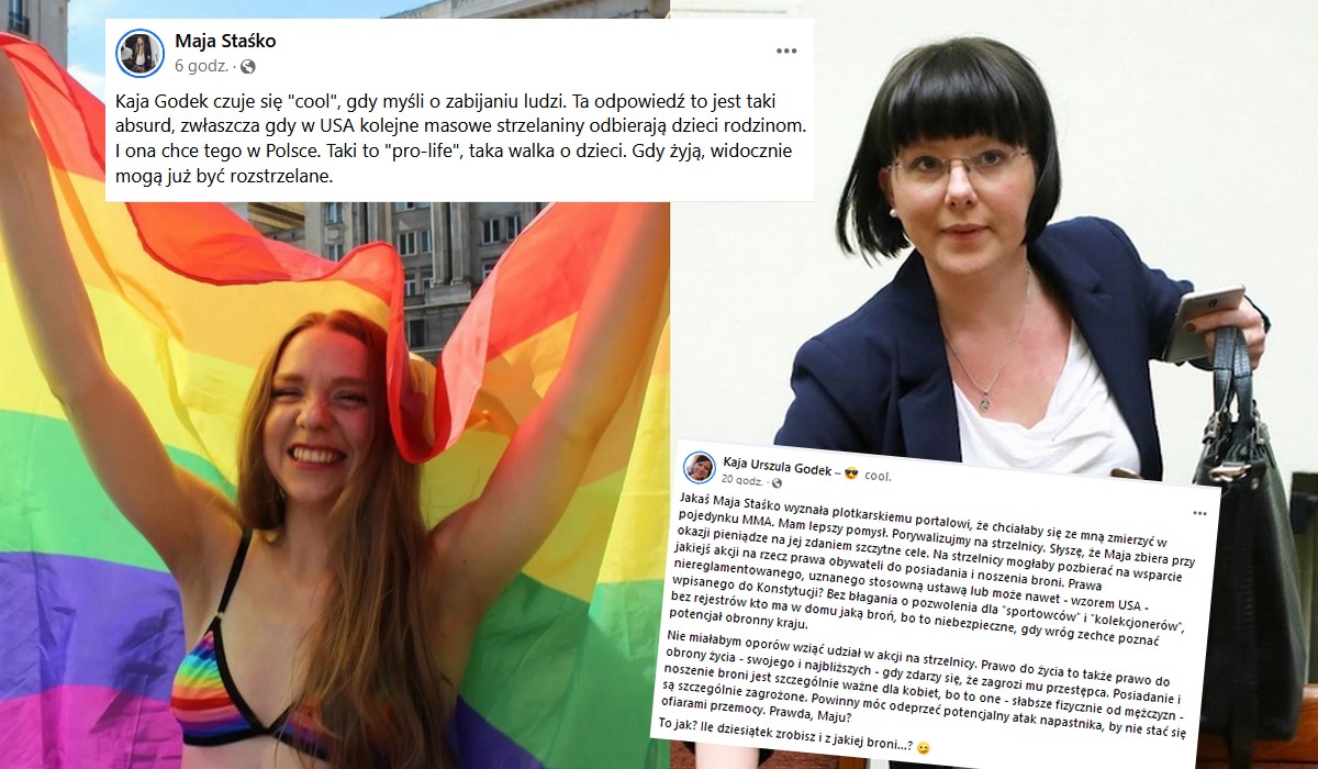 Maja Staśko kłóci się z Kają Godek o to czy powinny zmierzyć się na ringu, czy na strzelnicy