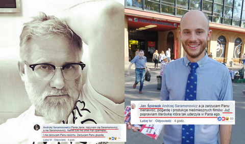 Saramonowicz i Jan Śpiewak starli się w publicznej kłótni ku uciesze obserwującej gawiedzi