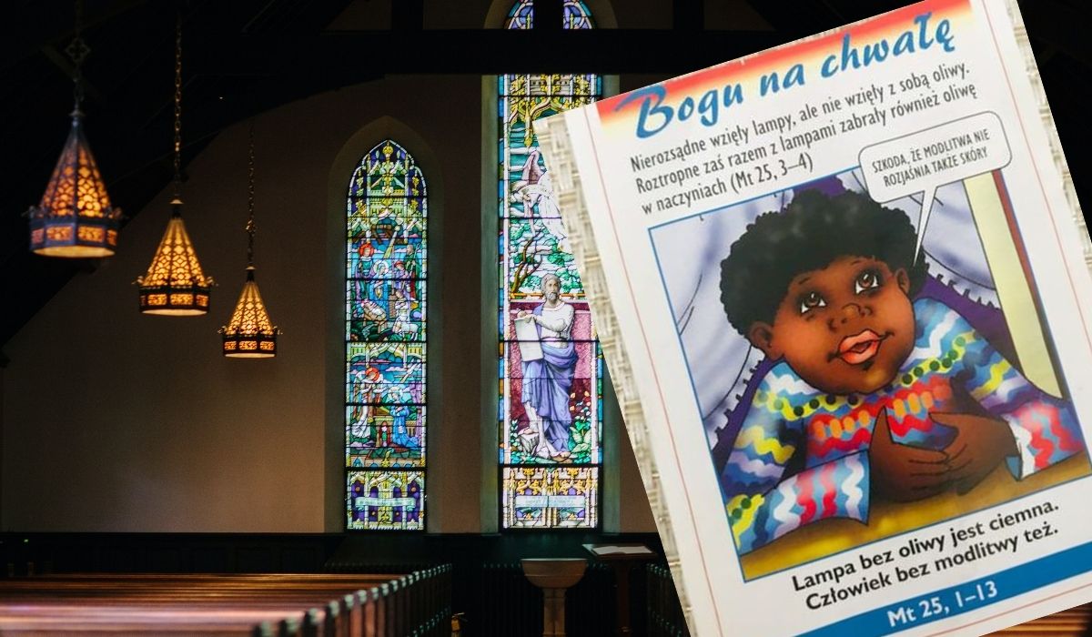 Wrocław: dzieci na religii dostały ulotkę z czarnoskórym chłopcem, który modli się o to, żeby być białym