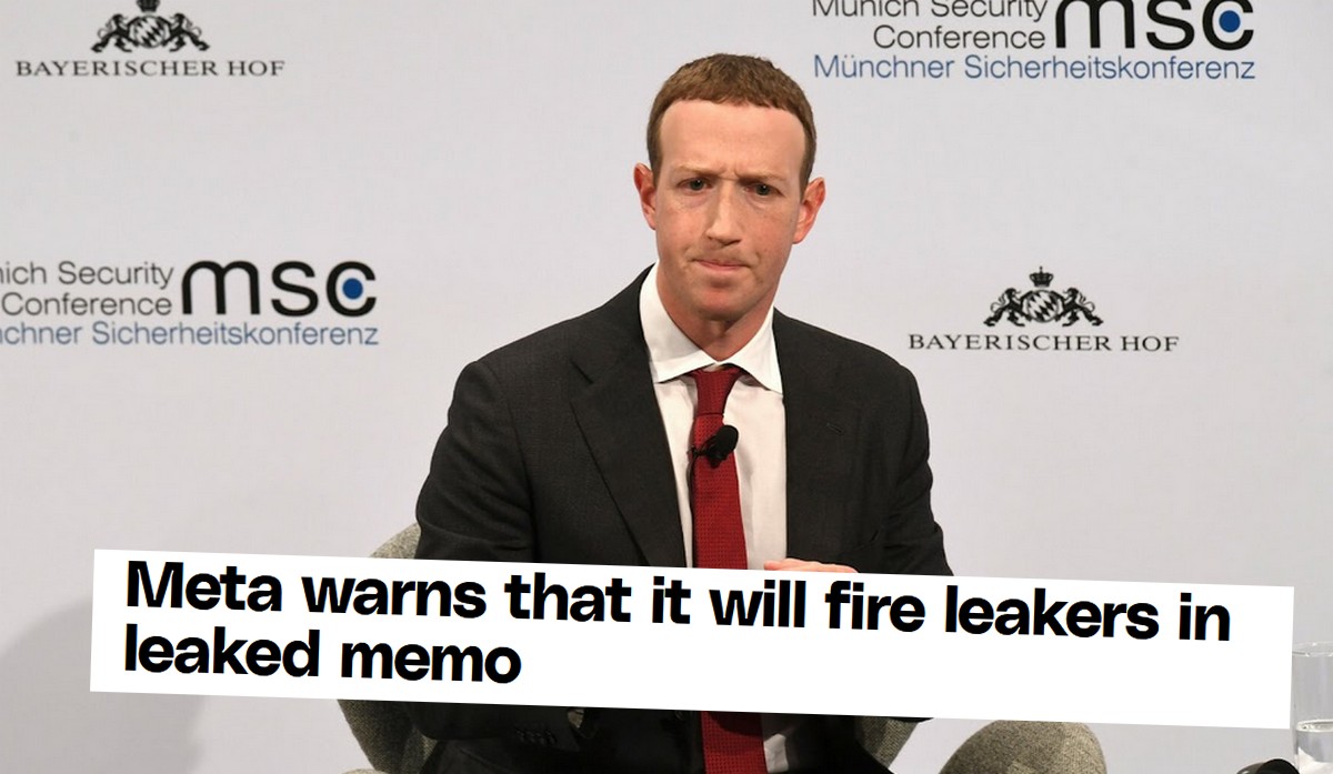 Zuckerberg poskarżył się pracownikom, że wszystko co mówi wycieka i to też wyciekło