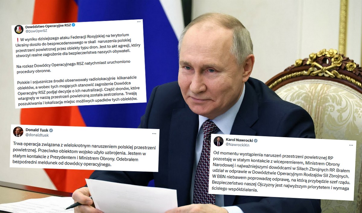 DORSZ: zestrzelono rosyjskie drony znajdujące się w polskiej przestrzeni powietrznej