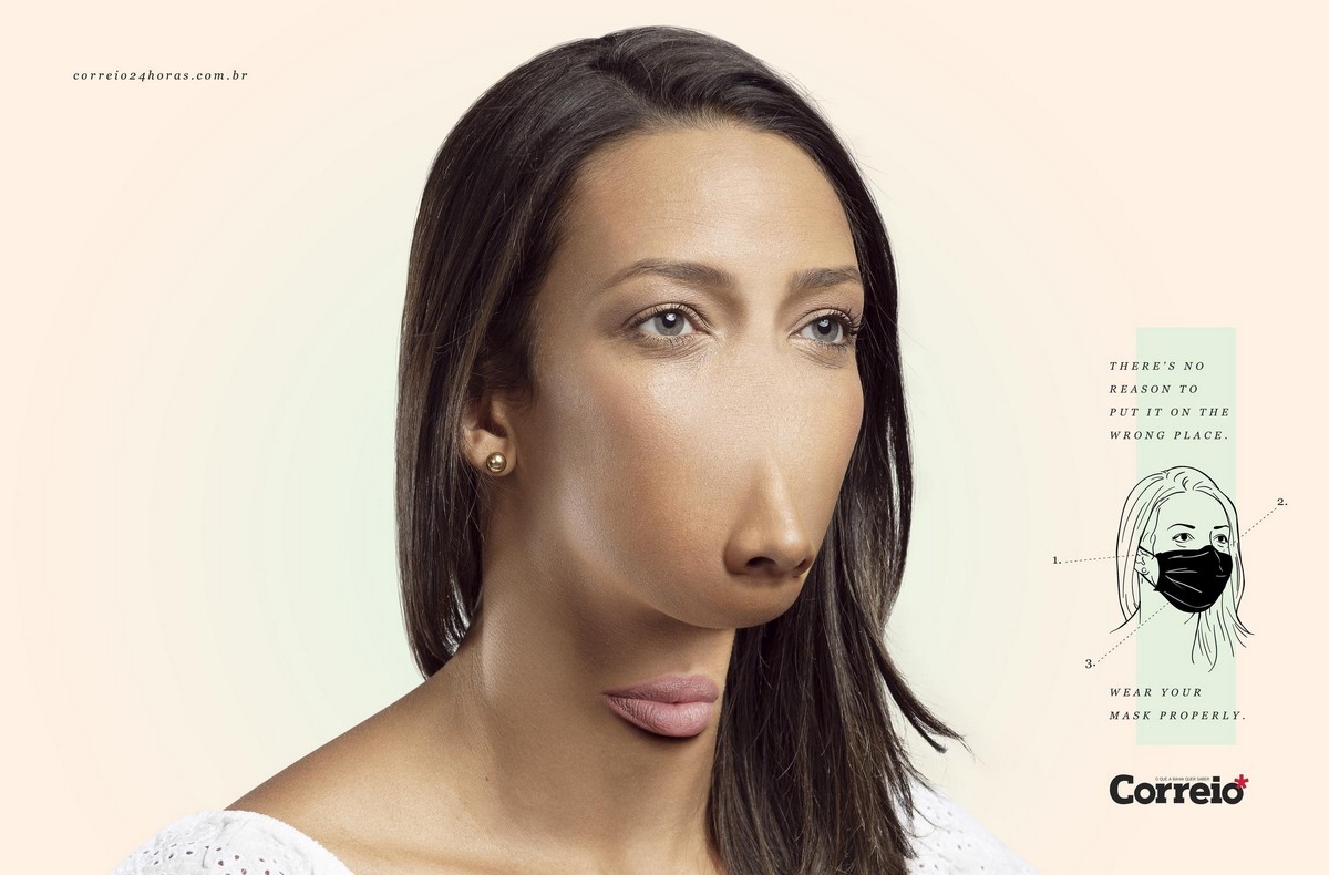 Brazylijska gazeta przypomina o poprawnym noszeniu maseczek