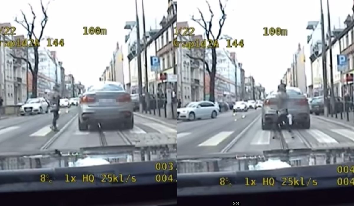 Może chcesz zobaczyć, jak kierowca BMW w Poznaniu wyłapuje 1500 zł mandatu i 10 pkt karnych