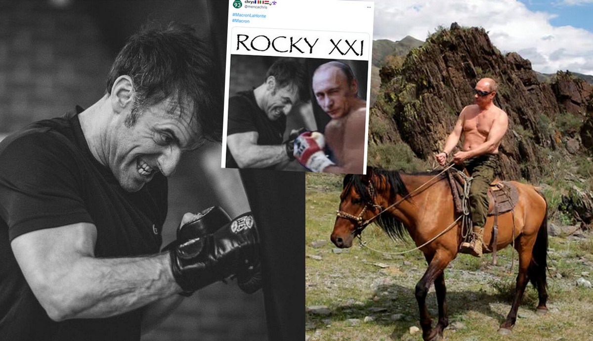 Prezydent Macron wsparł swoją retorykę fotkami na Insta, jak boksuje i groźnie wygląda