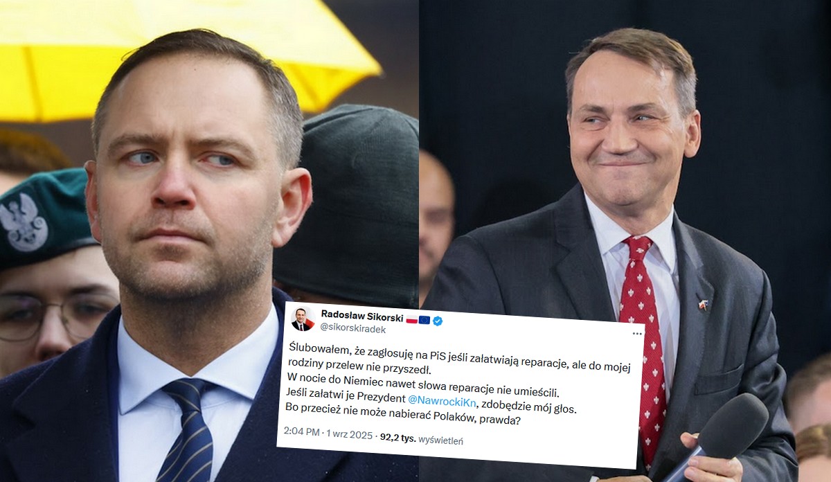 Sikorski zadeklarował, że jeśli prezydent Nawrocki ogarnie reparacje od Niemiec, to zagłosuje na niego w następnych wyborach