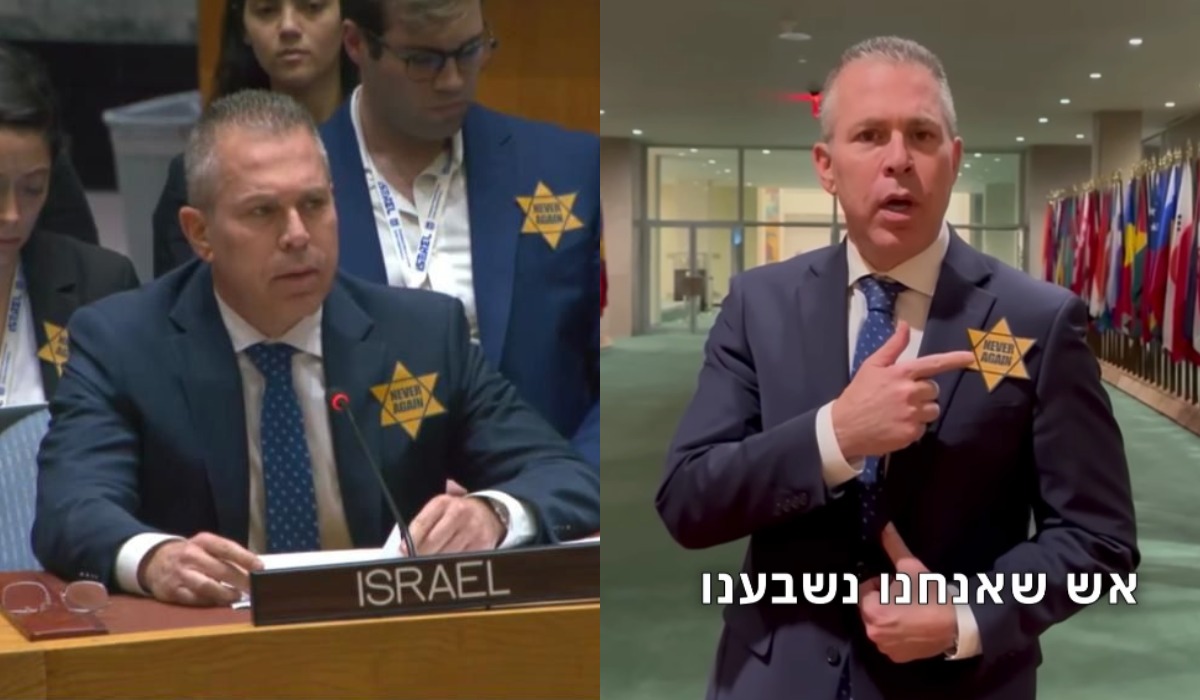 Ambasador Izraela w ONZ przylepił sobie żółtą gwiazdę, symbol Holokaustu