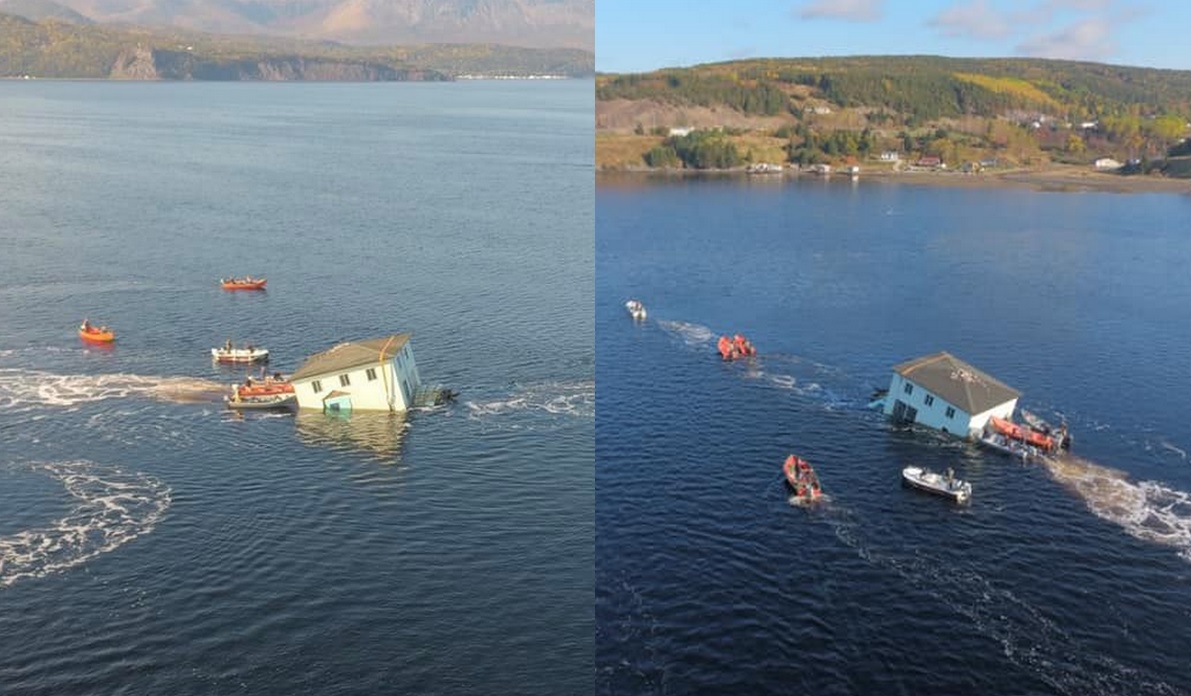 Kanada: para zabrała dom motorówkami, żeby uratować go przed zburzeniem i mieszkać sobie po drugiej stronie zatoki