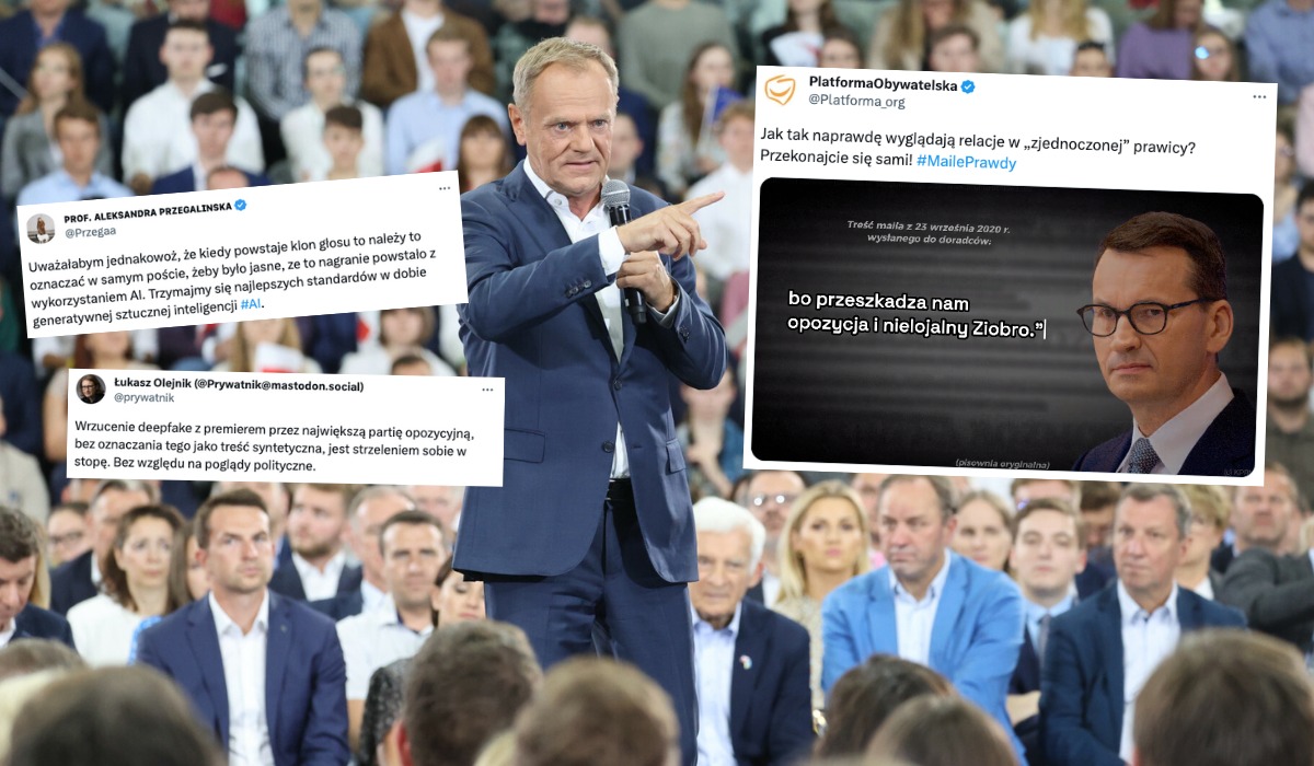 PO w ogniu krytyki za użycie deepfake głosu premiera, w żaden sposób tego nie oznaczając