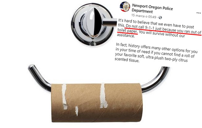 Policja z Newport apeluje: nie dzwońcie do nas, kiedy zabraknie wam papieru toaletowego
