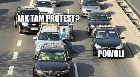 Ponad 60 wniosków o ukaranie protestujących taksówkarzy. M.in. za przeklinanie i picie alkoholu
