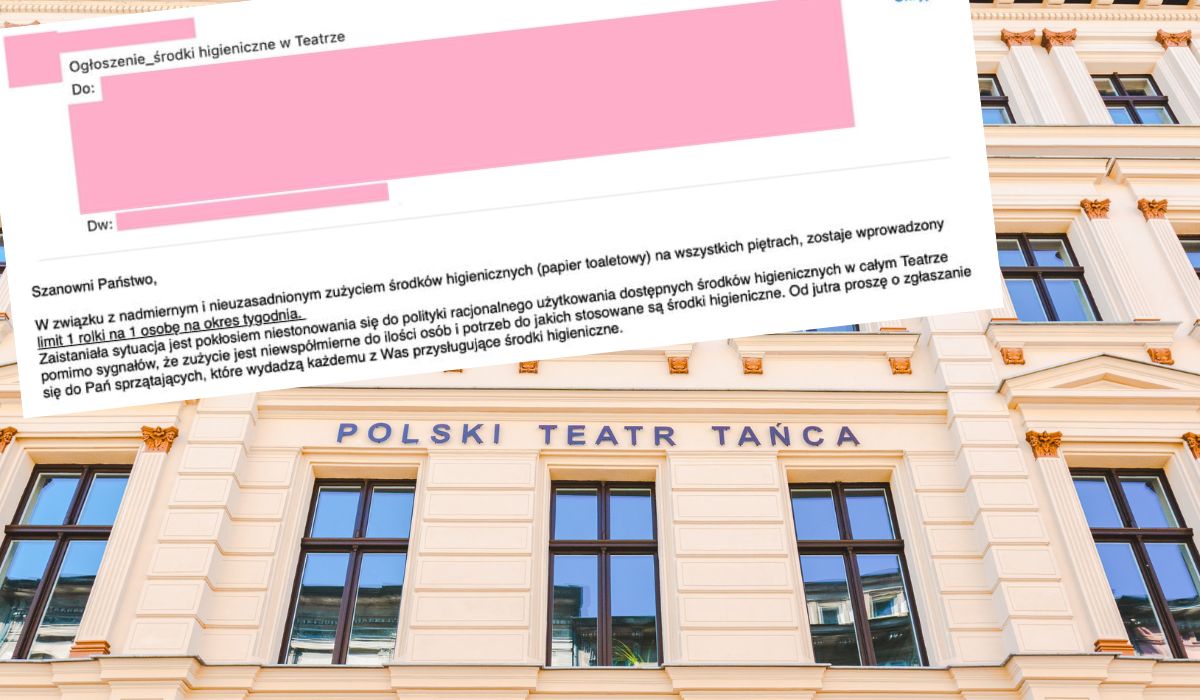 Poznań: teatr wprowadził pracownikom limity papieru toaletowego, musi wystarczyć rolka na tydzień