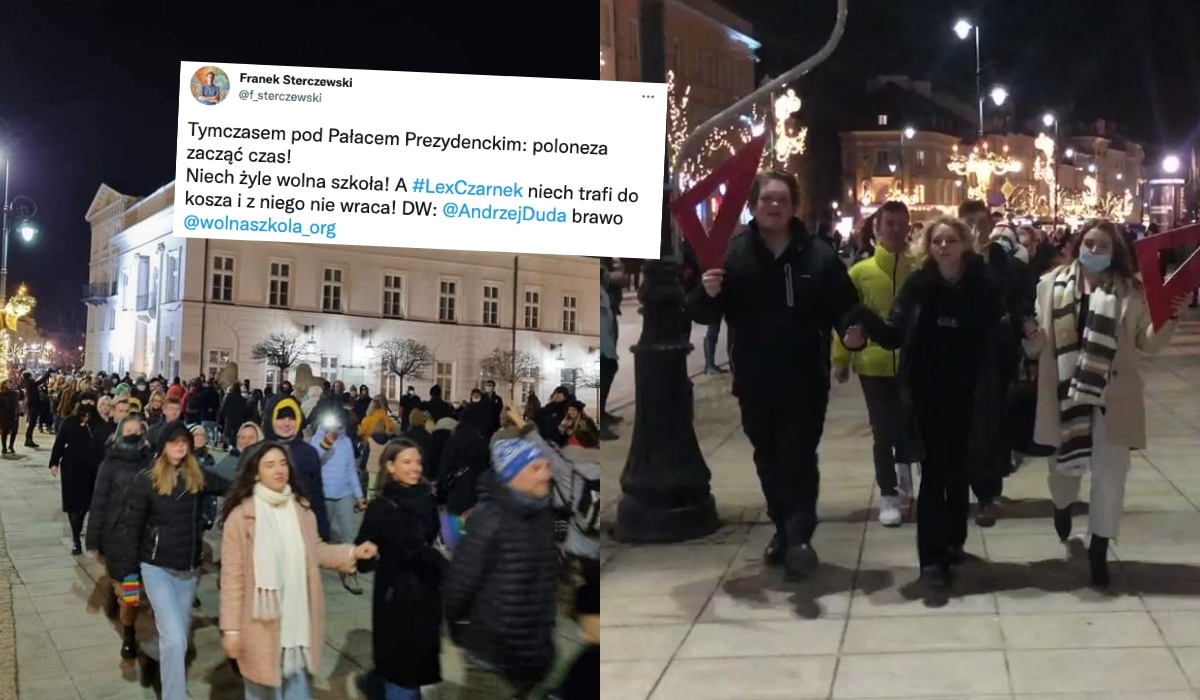 Pod Pałacem Prezydenckim odtańczono "poloneza sprzeciwu" wobec lex Czarnek 