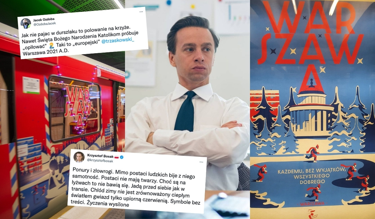 Warszawski plakat świąteczny wzbudził oburzenie w prawicowym internecie, bo jakiś nie taki