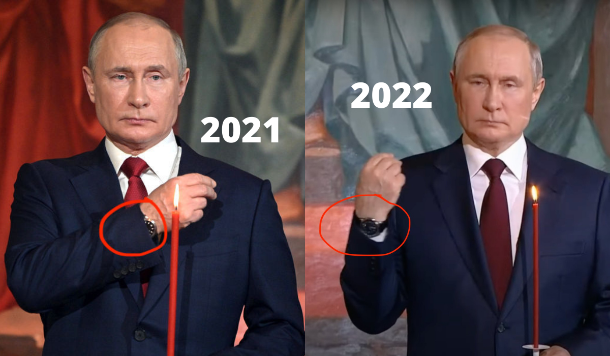 Putin sobie znikał co kilka sekund na uroczystości w cerkwi