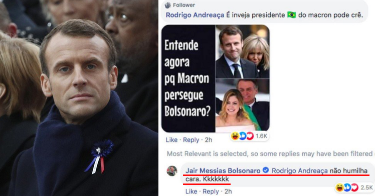 Jair Bolsonaro naśmiewał się z żony Macrona