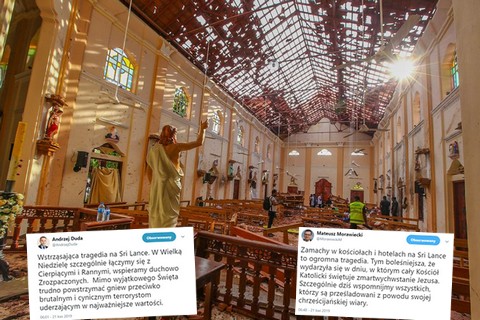 Mateusz Morawiecki i Andrzej Duda składają kondolencje rodzinom ofiar zamachów na Sri Lance