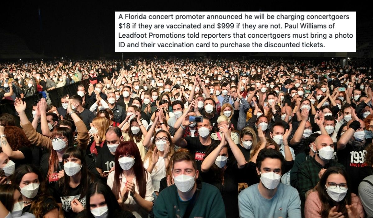 Floryda: bilety na koncert za 18 dolarów, chyba, że się nie zaszczepisz to wtedy 1000 