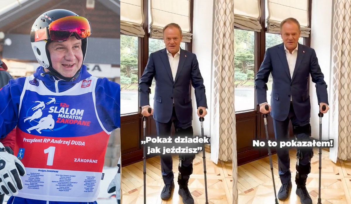 Premier uszkodził się na nartach i musi chodzić o kulach, zapowiada, że nie pójdzie na zwolnienie