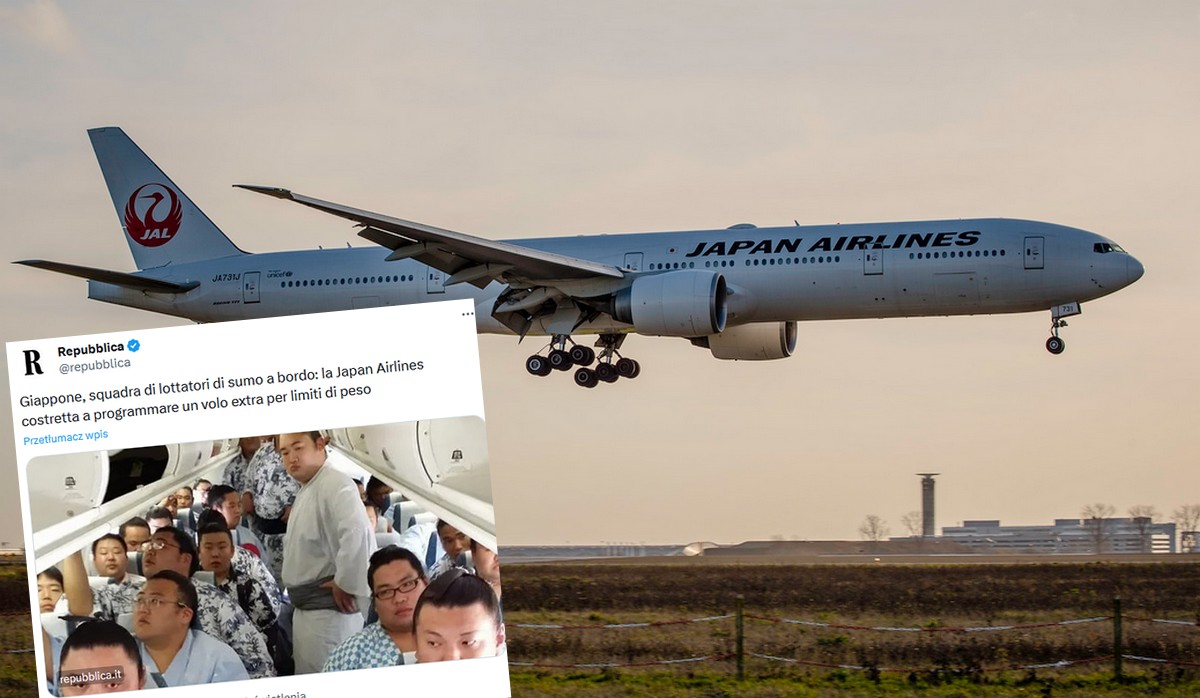 Linia lotnicza zorganizowała dodatkowy lot, gdy dowiedziała się, że pasażerami będą zawodnicy sumo