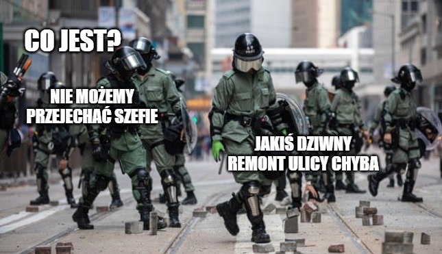 Hong Kong: protestujący przyklejają cegły do dróg, żeby spowolnić policję