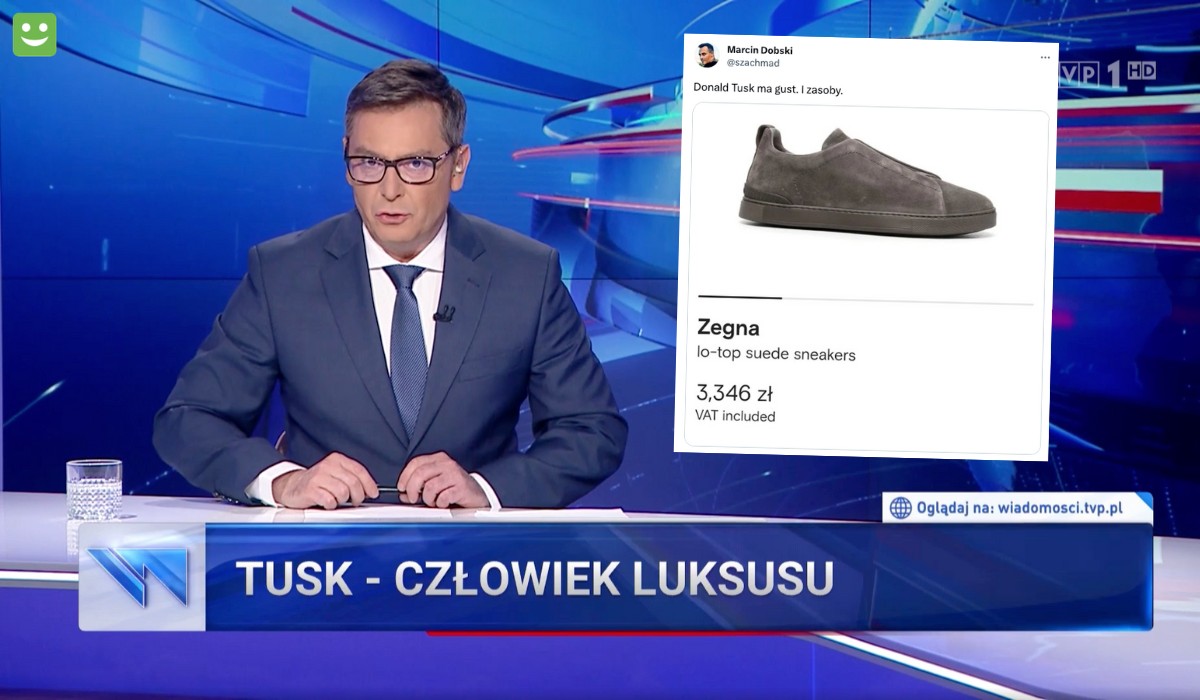 TVP alarmuje, że Tusk chodzi w zbyt drogich butach i na serio zrobili o tym materiał
