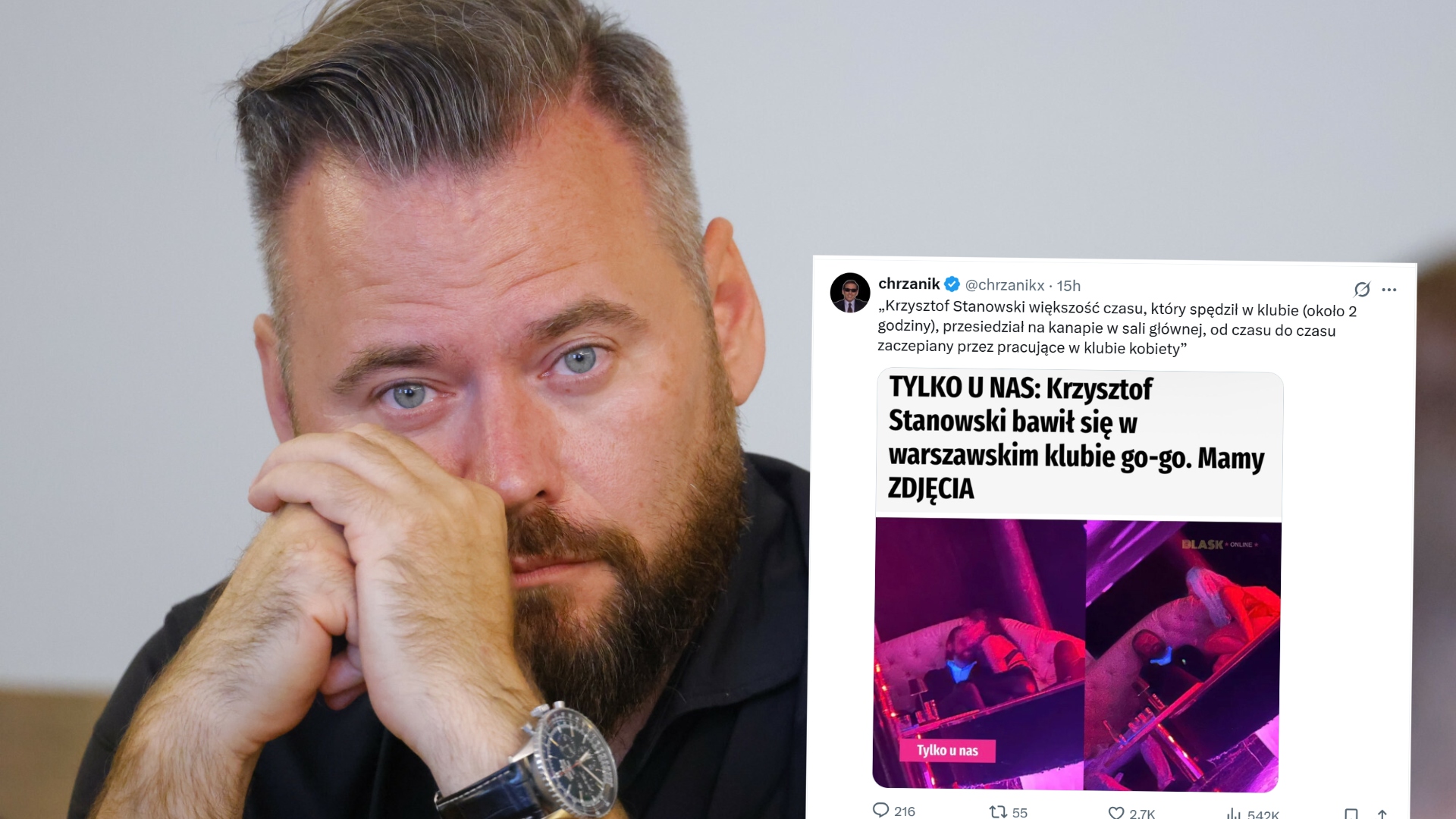 Krzysztof Stanowski został przyłapany w klubie go-go, ale zarzeka się, że nie uległ pokusie