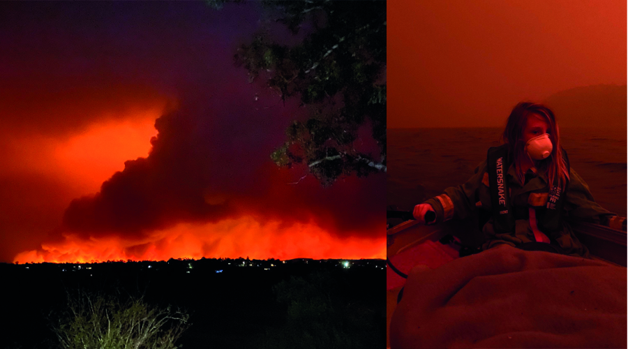 Czerwone niebo w Australii wygląda jak z filmu o Apokalipsie. Ludzie uciekają na łodziach