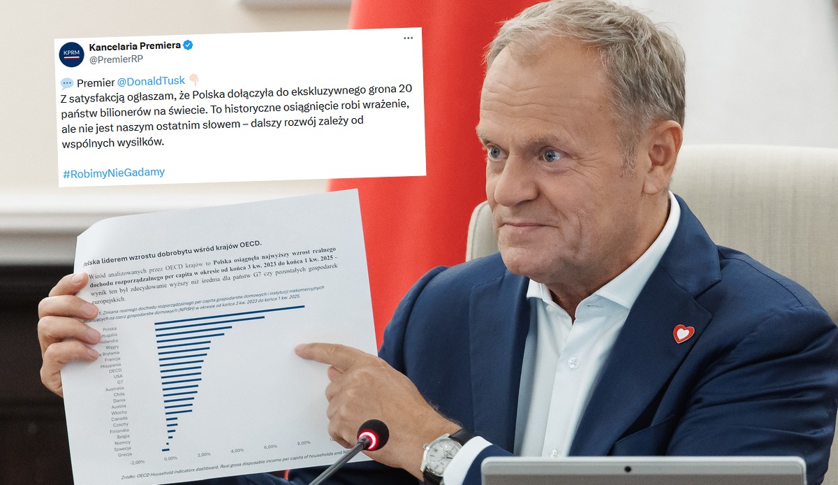 Premier cieszy się, że Polacy szybko się bogacą, a Polska trafiła do "klubu bilionerów"