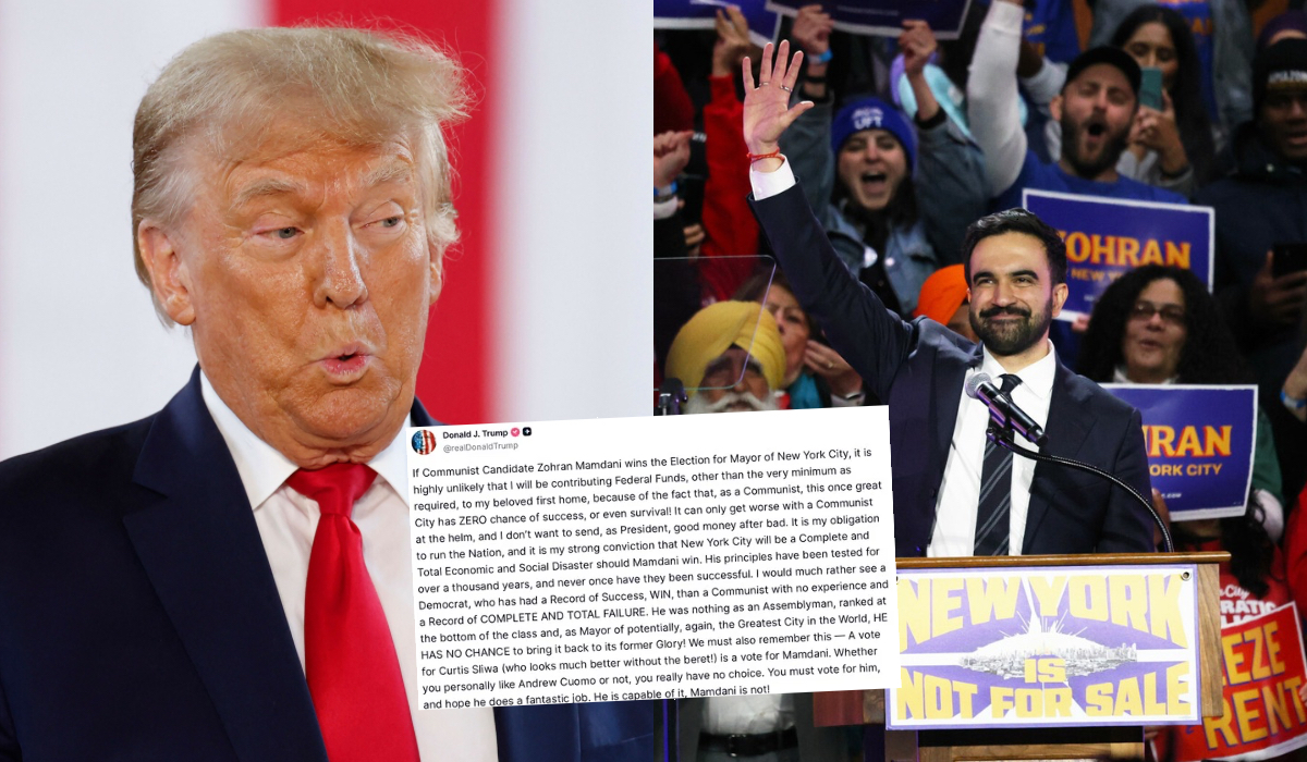 Trump grozi Nowemu Jorkowi odcięciem pieniędzy, jeżeli "komunista" Zohran Mamdani wygra wybory