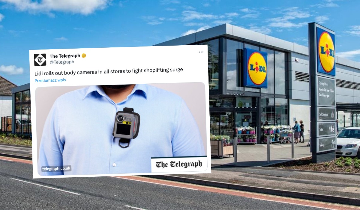 Pracownicy brytyjskich Lidli będą mieć na sobie kamery jak policjanci, bo fala kradzieży nie ustępuje