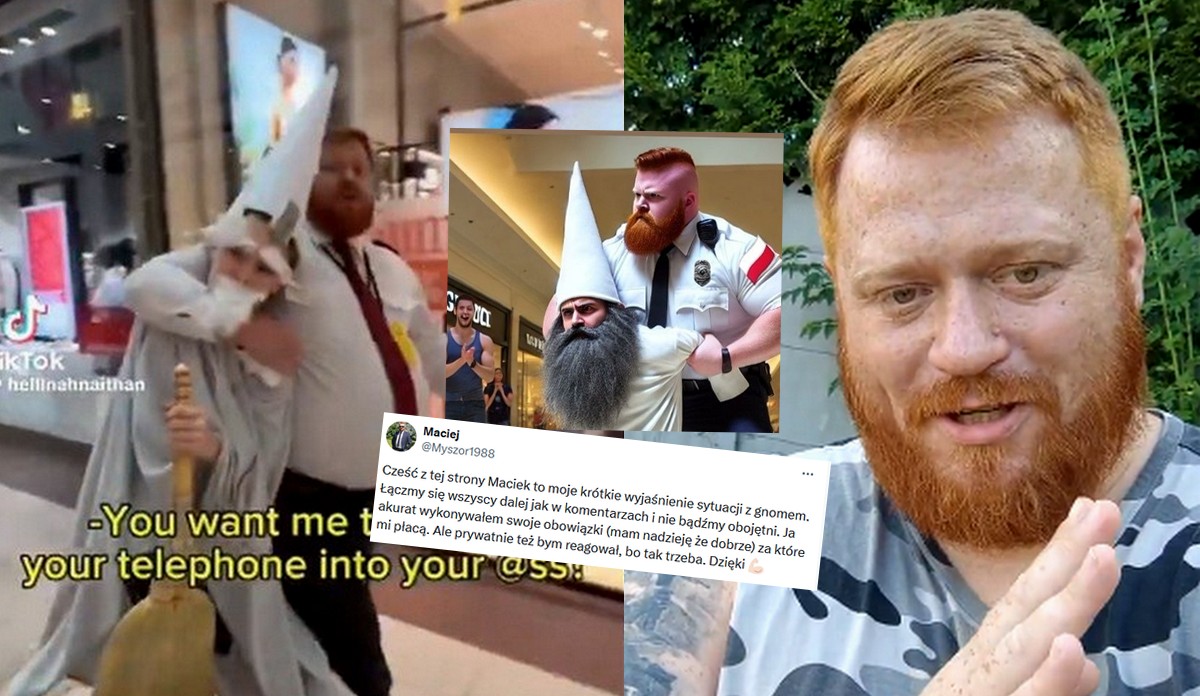 Ochroniarz, który pokonał gnoma w galerii Mokotów, zabrał głos i mówi, że niczego nie żałuje