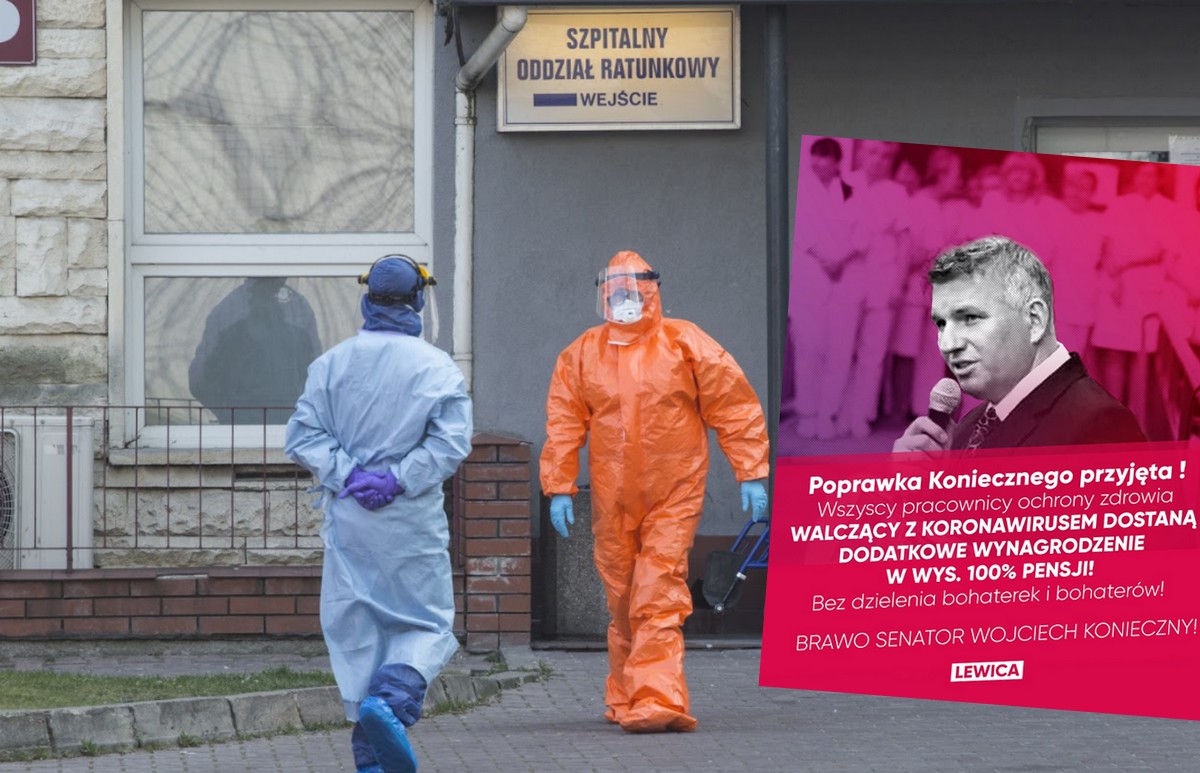 Poprawka Lewicy została przyjęta, pracownicy ochrony zdrowia walczący z pandemią dostaną 100% dodatek