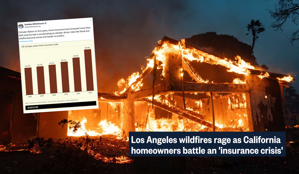 W 2024 ubezpieczalnie w Kalifornii wypowiedziały ponad 70 tys. polis z powodu ryzyka dotyczącego zmian klimatycznych