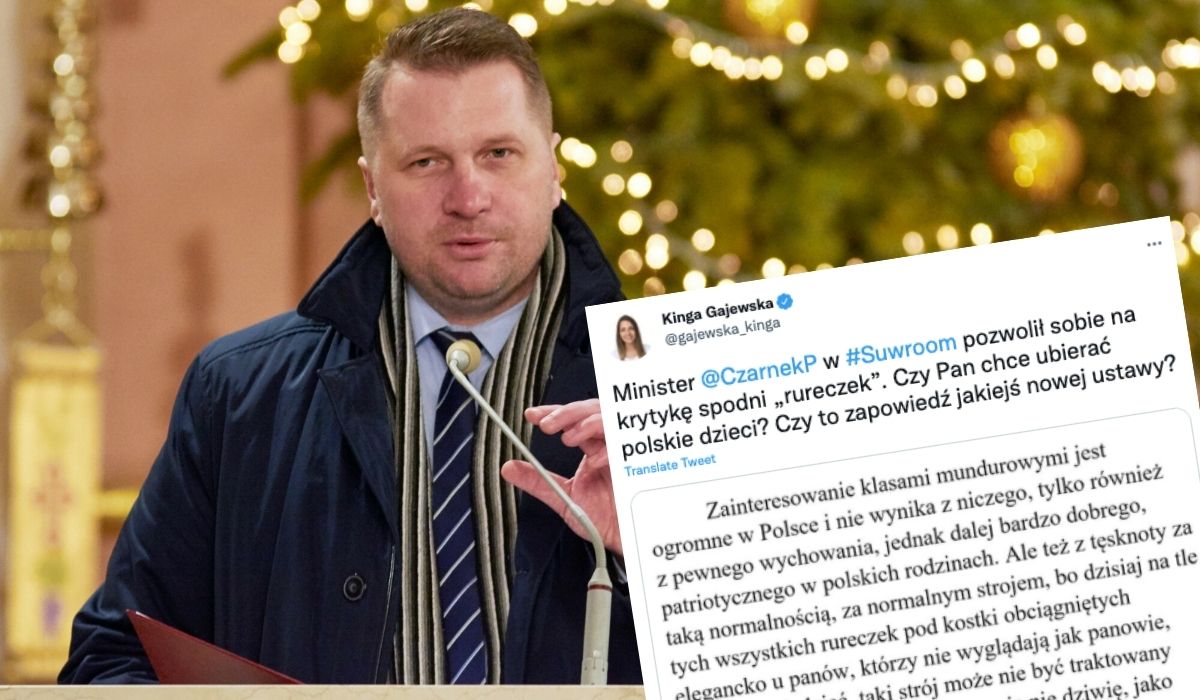 Czarnek tłumaczy, że ludzie mają dość chłopców w rurkach i stąd sukces klas mundurowych