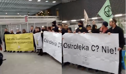 Obóz Dla Klimatu zrobił manifestację w siedzibie PKO BP: nie finansujcie katastrofy
