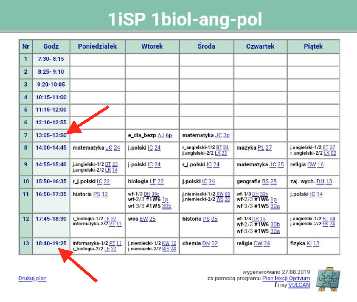Plany lekcji po reformie edukacji: zajęcia od 13 do 19:30