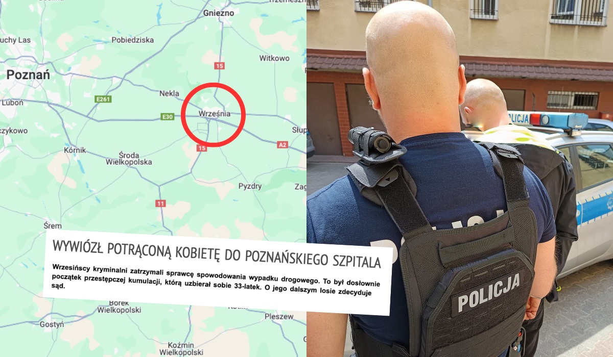 Września: 33-latek potrącił kobietę, sam zawiózł ją do szpitala, a następnie podmienił tablice rejestracyjne