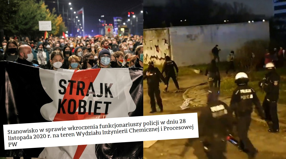 Rektor Politechniki Warszawskiej zarzuca policji naruszenie autonomii uczelni