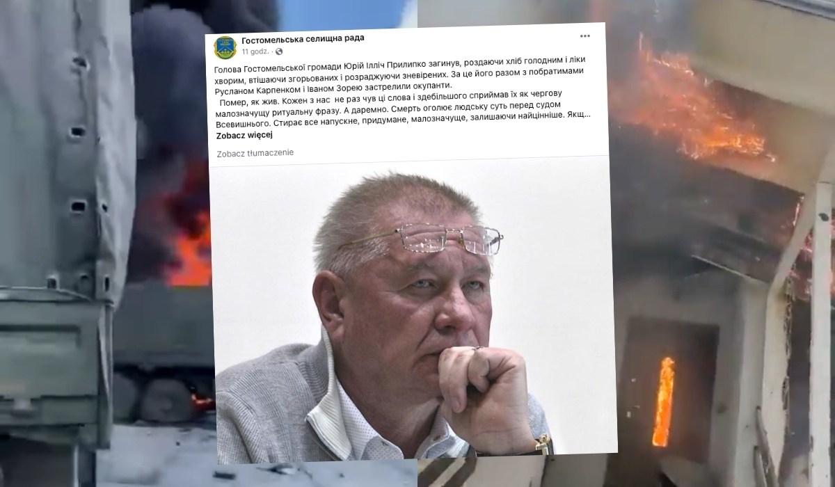 Wójt Hostomla pod Kijowem zginął, gdy rozdawał mieszkańcom leki i chleb