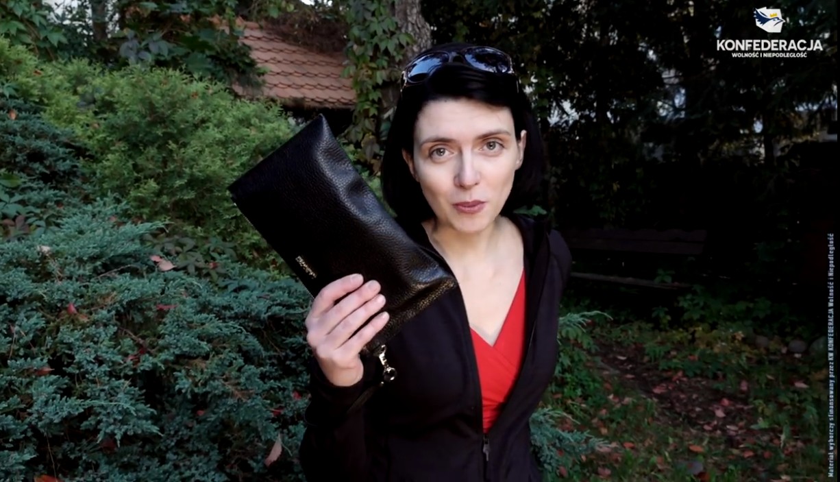 Żona Korwina radzi, jak się zabezpieczać w nowym spocie Konfederacji