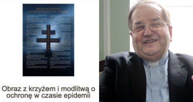 Rydzyk sprzedaje obrazki z krzyżem, które mają chronić dom przed koronawirusem