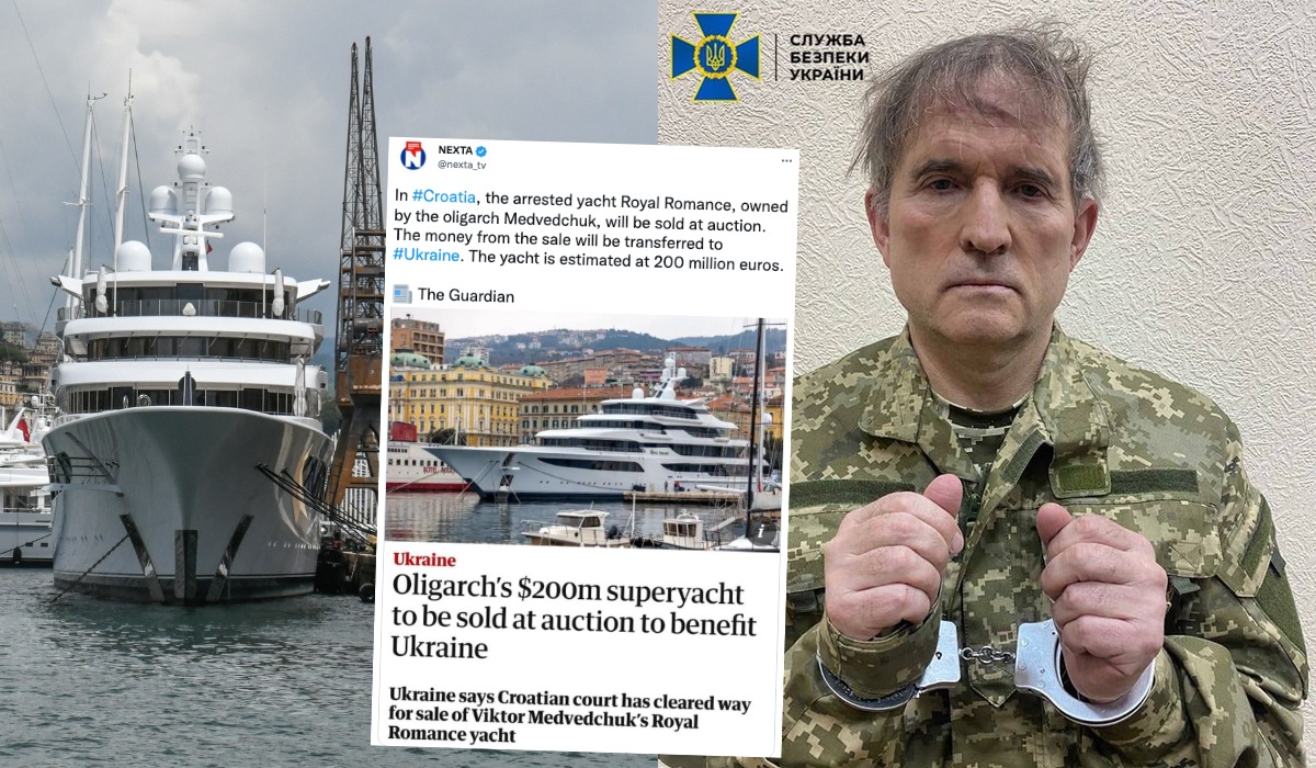 Luksusowy jacht oligarchy z basenem wyposażonym w wodospad trafi na aukcję, a pieniądze ze sprzedaży na Ukrainę