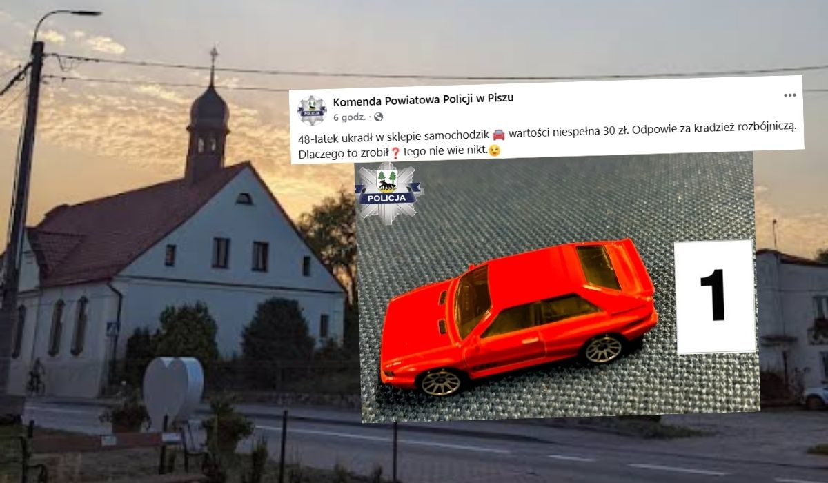 Orzysz: policja zatrzymała 48-latka, który ukradł resoraka po pijaku i zastraszał obsługę sklepu